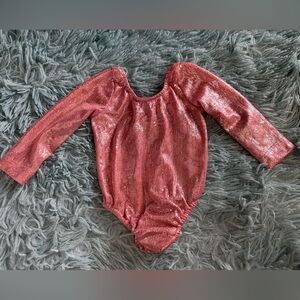 Glittery Pink Long Sleeve Bodysuit for Kids